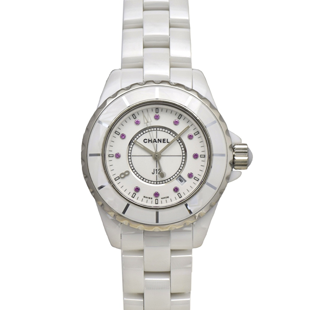 訳有り。シャネル、アナログ時計 ダイヤモンド装飾 オーダー品】CHANELシャネル J12 メンズ 38mm/41mm ホワイト