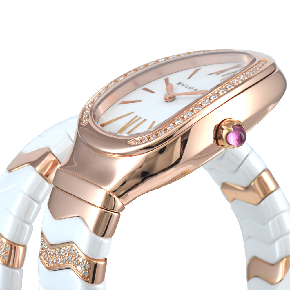 スマイル特注ブルガリ/BVLGARI　ダイヤベゼル★ ホワイト文字盤 2148103430503_01.jpg
