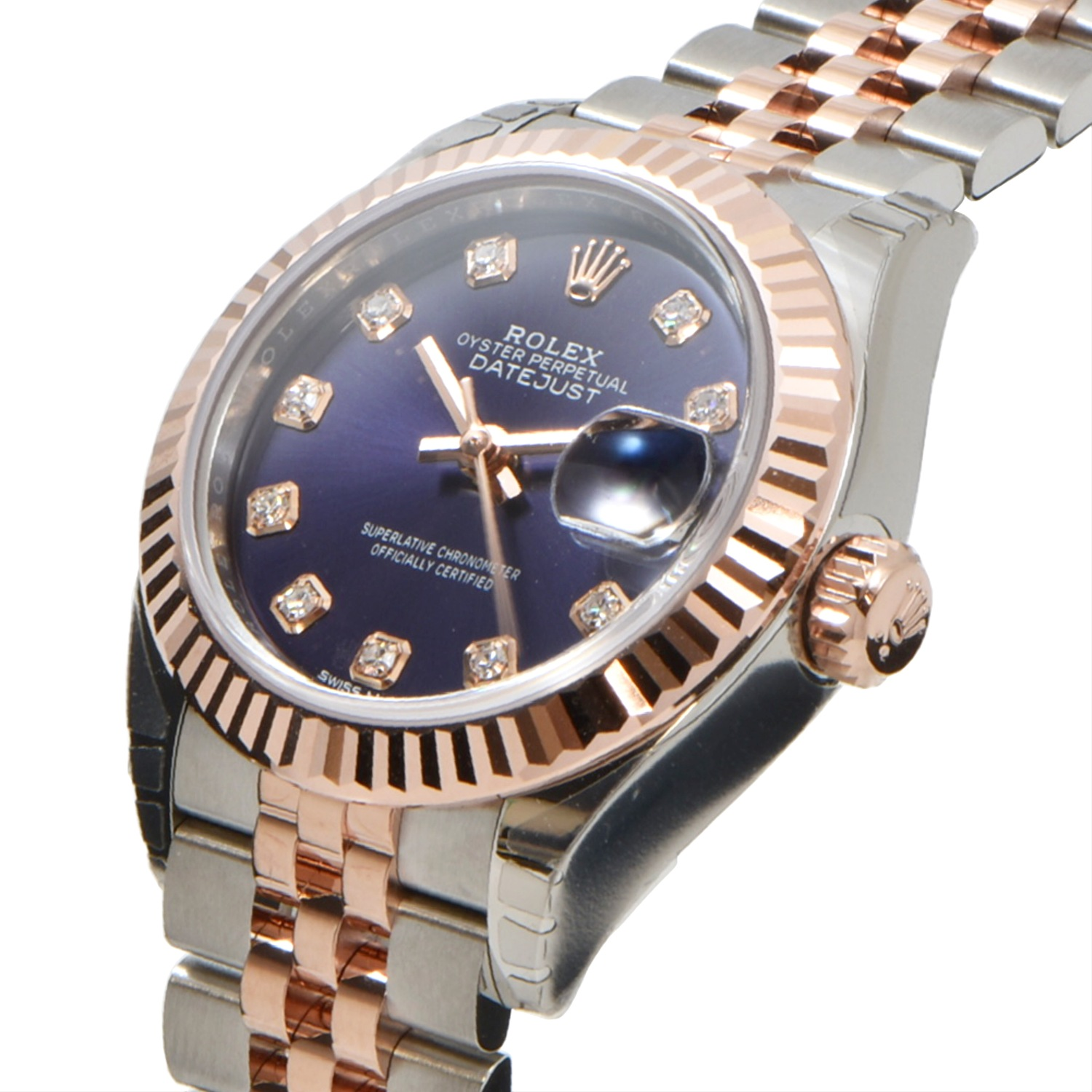 新品 ロレックス デイトジャスト28 オーベルジーヌ 10ポイントダイヤ